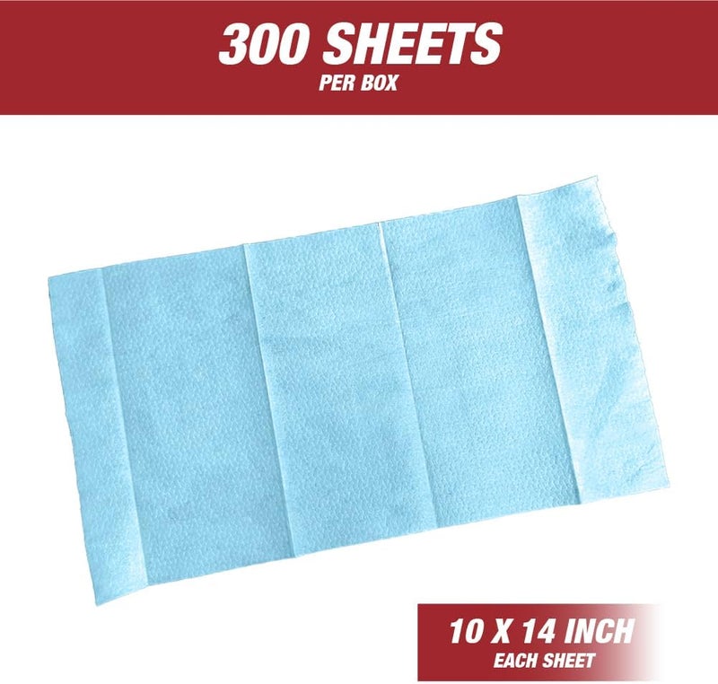 LAUCO Prep Wipe Lint-Free Towels – Heavy Duty Cloths for Household & Industrial Use, Disposable Rags, Nonwoven Wipes, 300-Pack, 9" x 17" (Blue) - Image 1